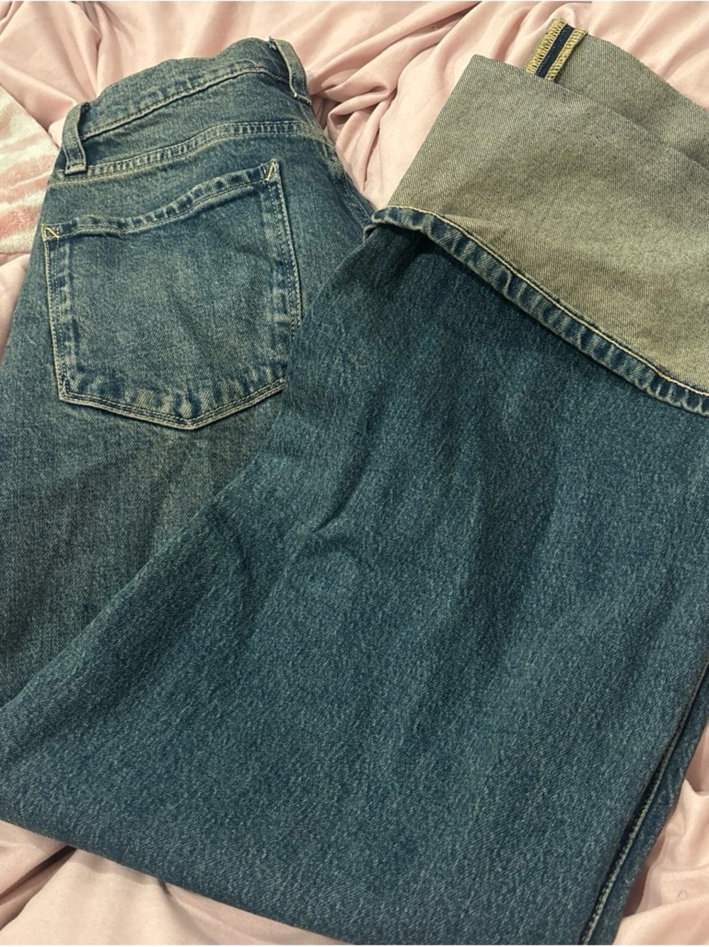 Dark Blue Straight-Leg Denim Jeans